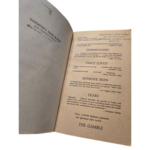 LaVyrle Spencer HUMMINGBIRD Emotional Contemporary Romance Jove Novel 051509160X - Picture 8 of 8